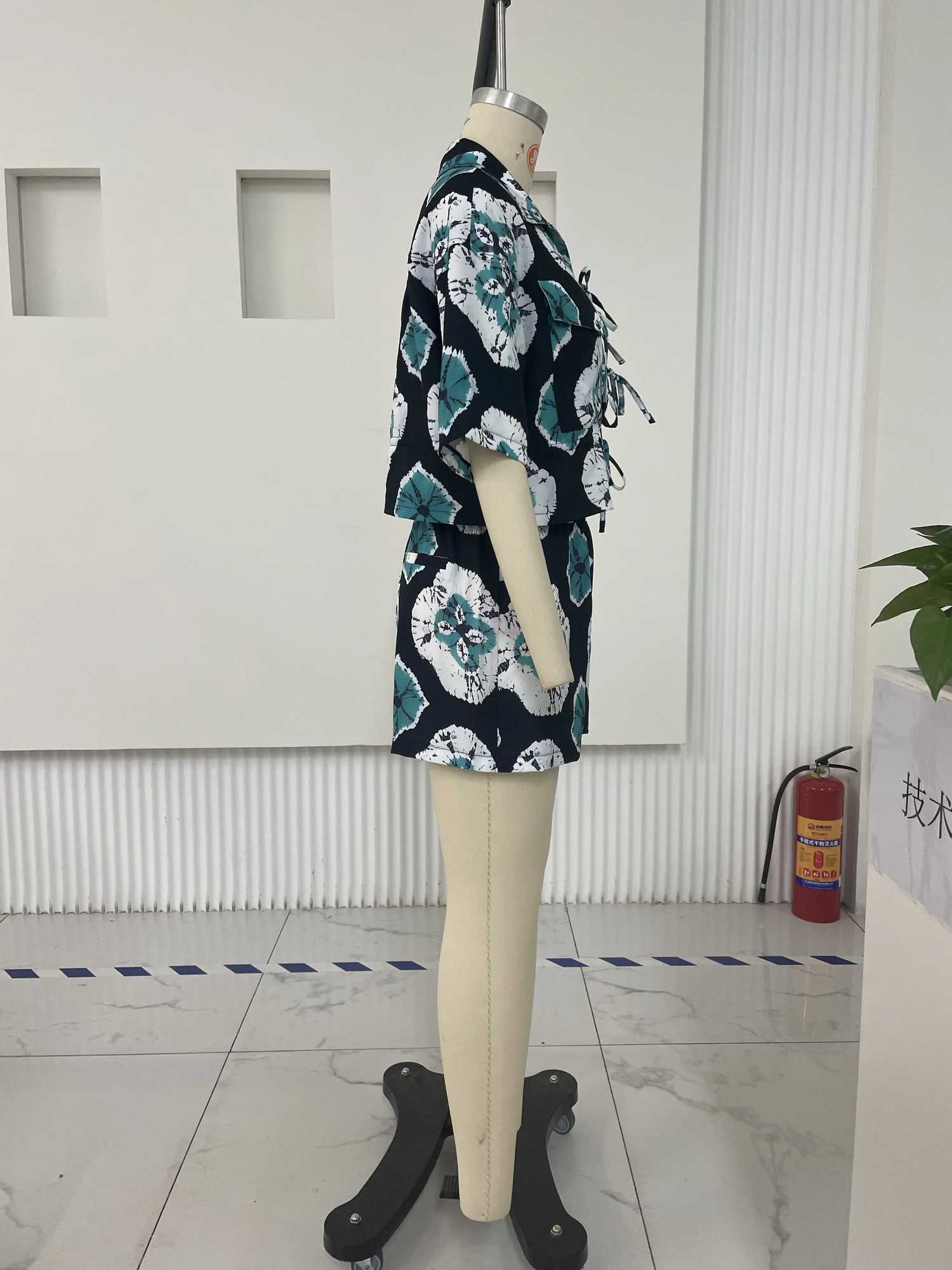 Women's Two Piece Pants Hirigin Womens 2 Piece Pajamas Set Vintage Floral Print Half Slve Tie Up Shirt + Shorts Set Summer Vacation Beach Clothes