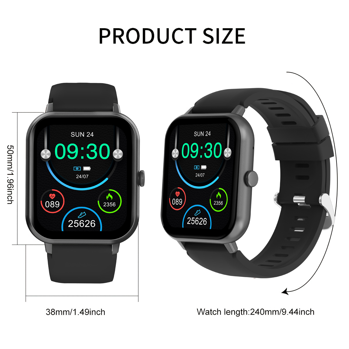LIGE 1.82-inch Square Color Screen Smart Watch Multi functional Waterproof Step Counting Alarm Clock Wireless Call Message Push Watch
