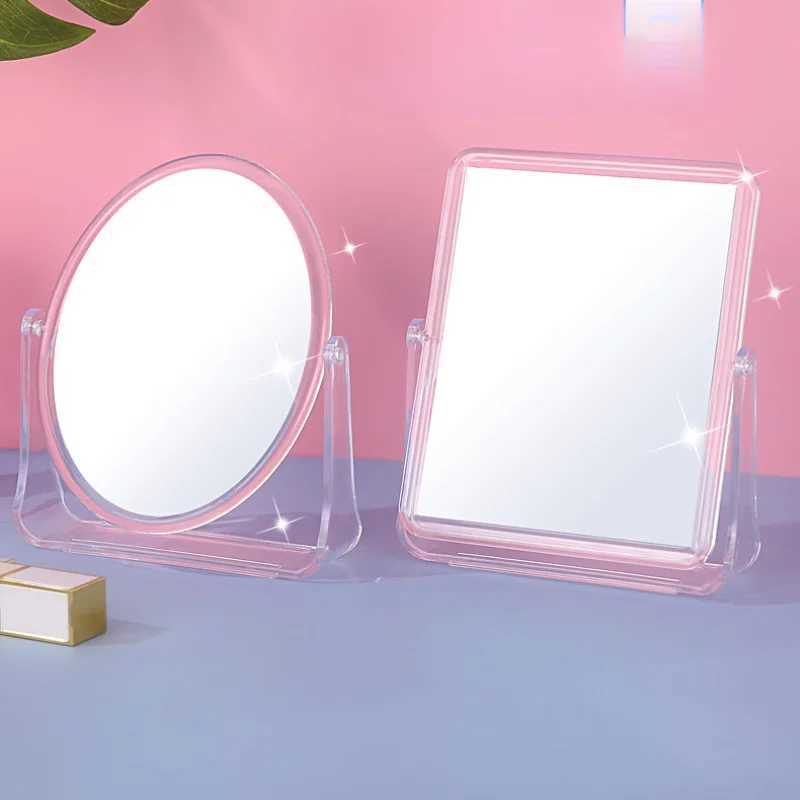 18.5x15x4cm Transparent Double Sided Rotating Tabletop Makeup Mirror Square Oval Tabletop Dressing Mirror Makeup ToolsXJ241213