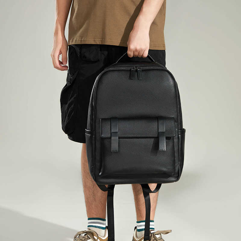 Business backpack, men's commuting large capacity computer, men's leather backpack, travel laptop backpack, men's backpack 241215