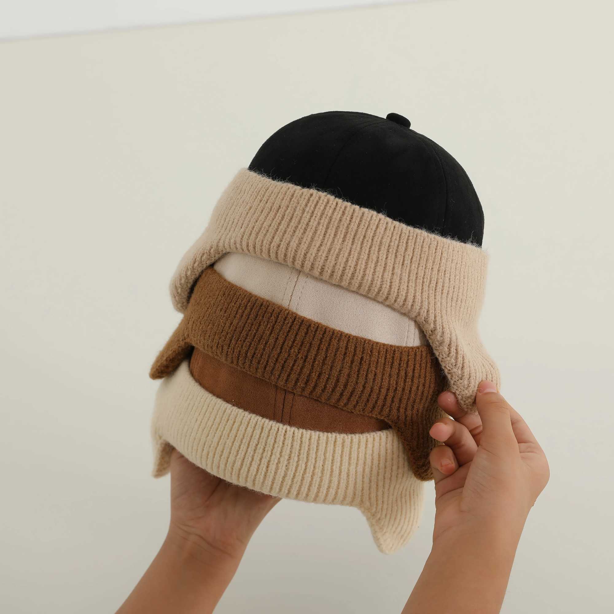 2024 New Winter Kintted Hat Boys Girls Solid Warm Baby Ear Protection Hat Infant Boy Girls Autumn Beanie HatXJ241213