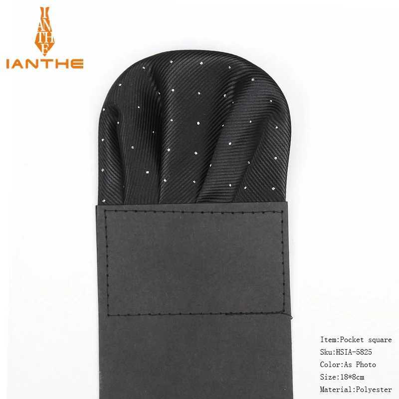 Factory mens pre folded pocket square silver polka dot handle official wedding party business chest towel black and white red W241213