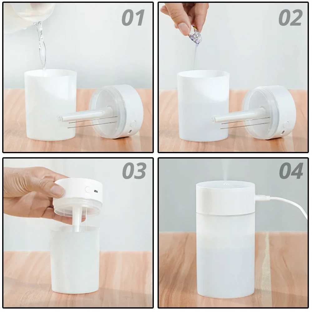 0x134D9AE Portable Smart Humidifier for Home Car Oil USB Aroma Diffuser Mute Diffuser Mane Evaporative HumidifierXJ241213
