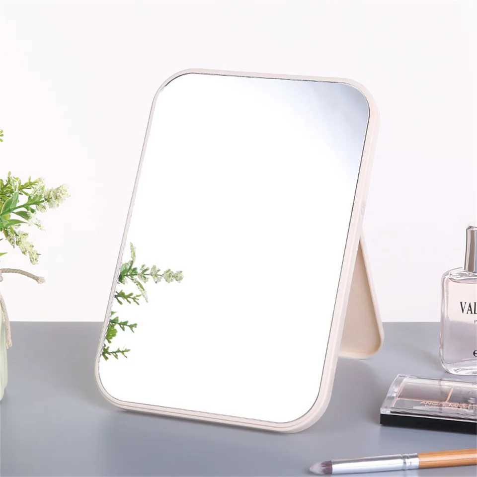 Desktop Makeup Mirror Portable Princess Mirror Square Makeup Mirror Small Mirror With Stand Student Dormitory Dressing MirrorXJ241213