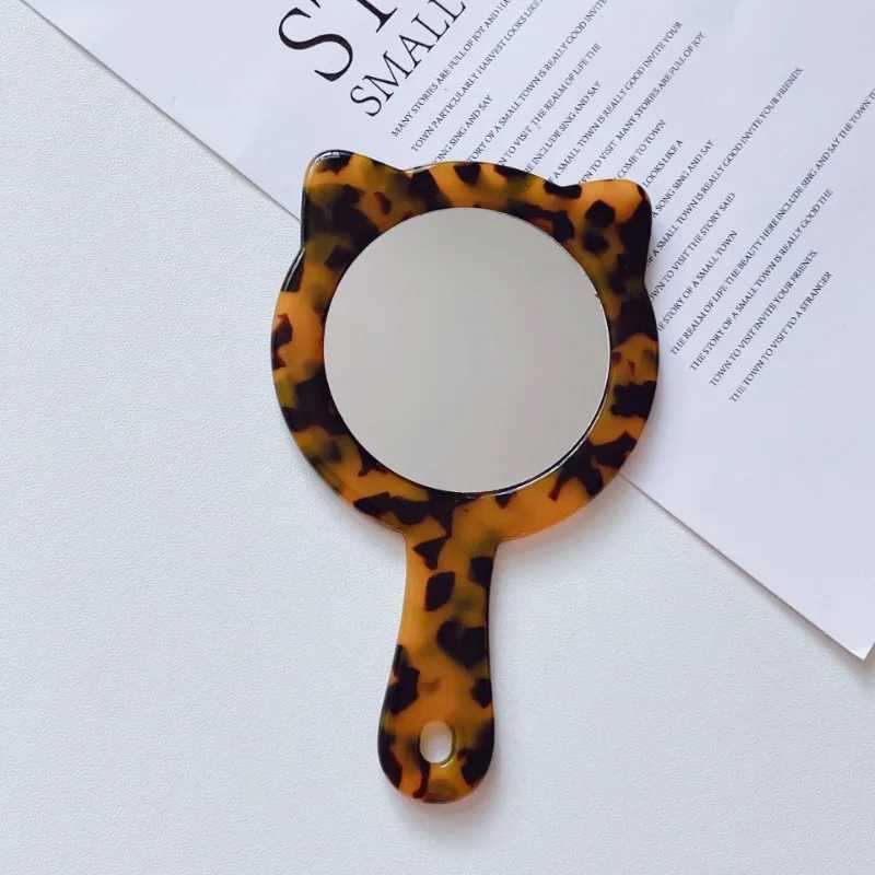 Acetate Handle Cosmetic Mirror Design Cat Shape Portable Cosmetic Mirror Colorful High Quality Daily Use Mirror for WomenXJ241213