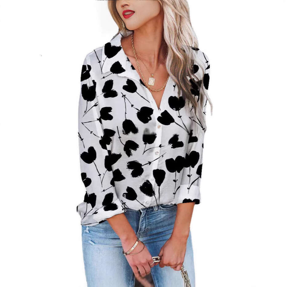 Women's European American New Loose Printed Pullover Shirt, Long Sleeved Polka Dot Top, Women's Trendy Clothing, Fashionable And Casual Temp