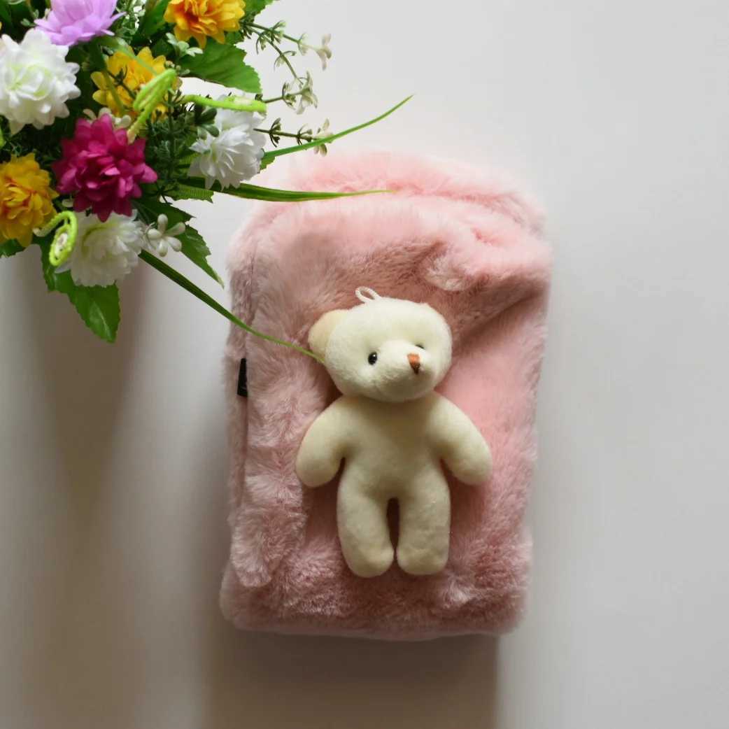 Scarves Wraps Intersection Shape Childrens Ring Warm Winter Scarf Cute 3D Cartoon Bear Imitation Rabbit Fur Collar Echarpe Girl Boys Scarves H241213
