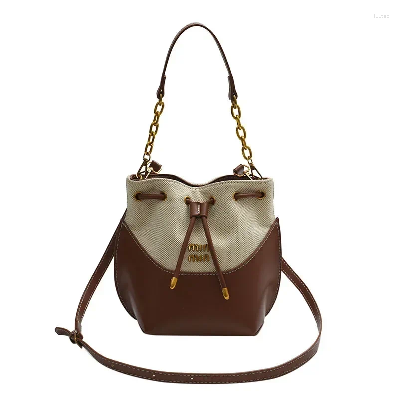 Totes Handheld Bucket Bag For Women 2024 Fashionable Casual Shoulder Korean Version Niche Simple High-end Crossbody