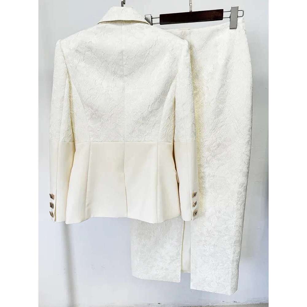 Ladies' Suit HIGH QUALITY Newest Designer Fashion Suit Women's Jacquard Patchwork Blazer Long Skirt Set 2Pcs