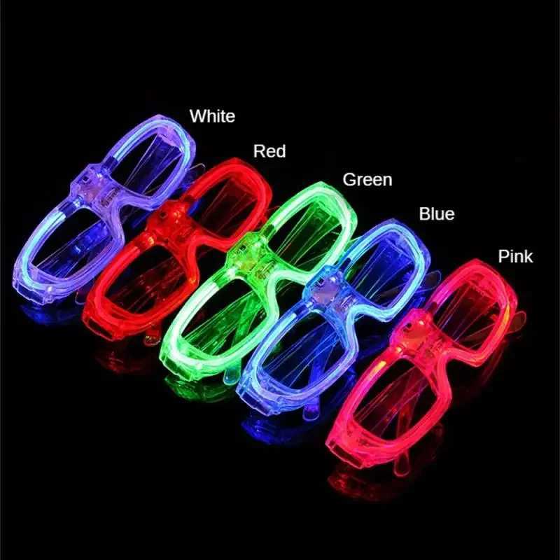 Sunglasses 10Pcs Led Neon Party Glasses Light Up Sunglasses Glow in the Dark Glasses for Kids Adults Christmas Gift Party Supplies H241213