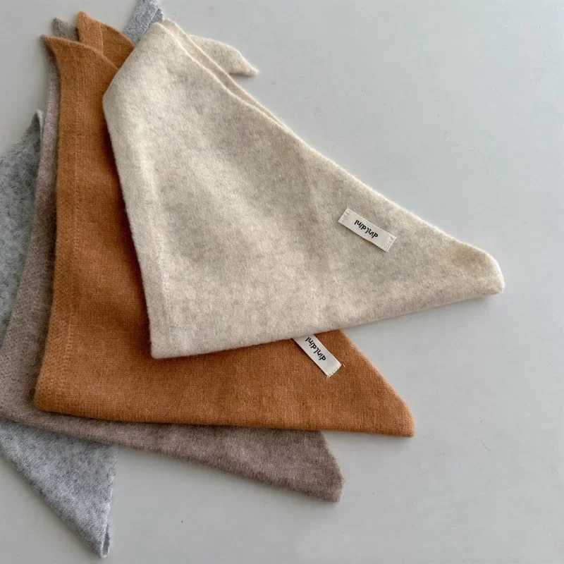 Scarves Wraps Baby Wool Triangle Scarf Autumn Winter Warm Windproof Neckerchief Kids Knitted Towel Solid Boys Girls Childrens Cashmere Scarf H241213