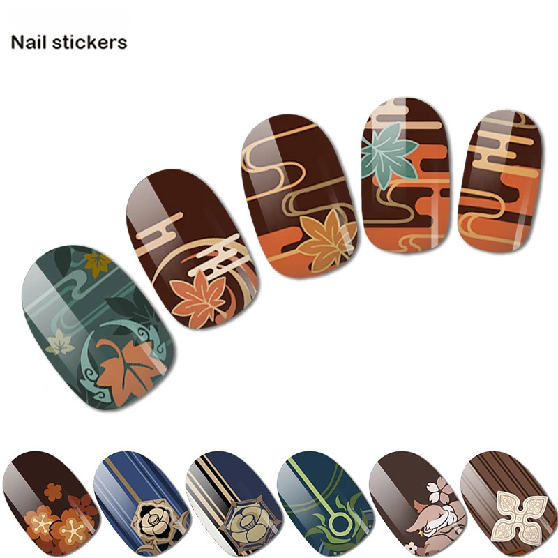 Genshin Impact Merch Xiao Yae Miko Beelzebul Ayato Nail Stickers Merch Uv LED Lamp Nail Stickers Accessories 241205