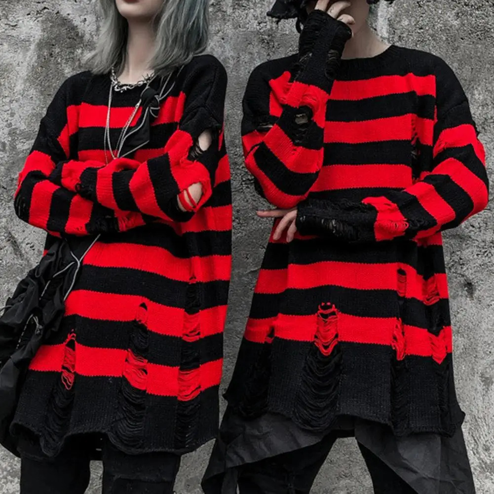 Men Sweater Hip Hop Women Pullover Knit Chic Stretchy Antishrink 241213