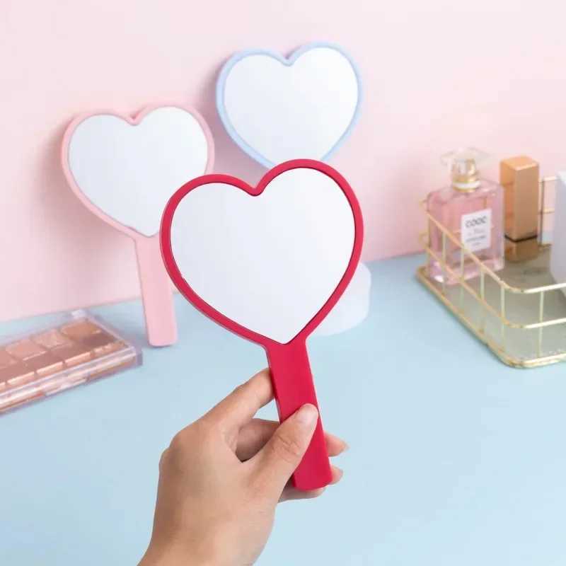 Cherry Heart Handle Mirror Hand in Hand with A Mirror To Carry Around Cute Little Mirror for Girls Dressing Mirror Makeup MirrorXJ241213