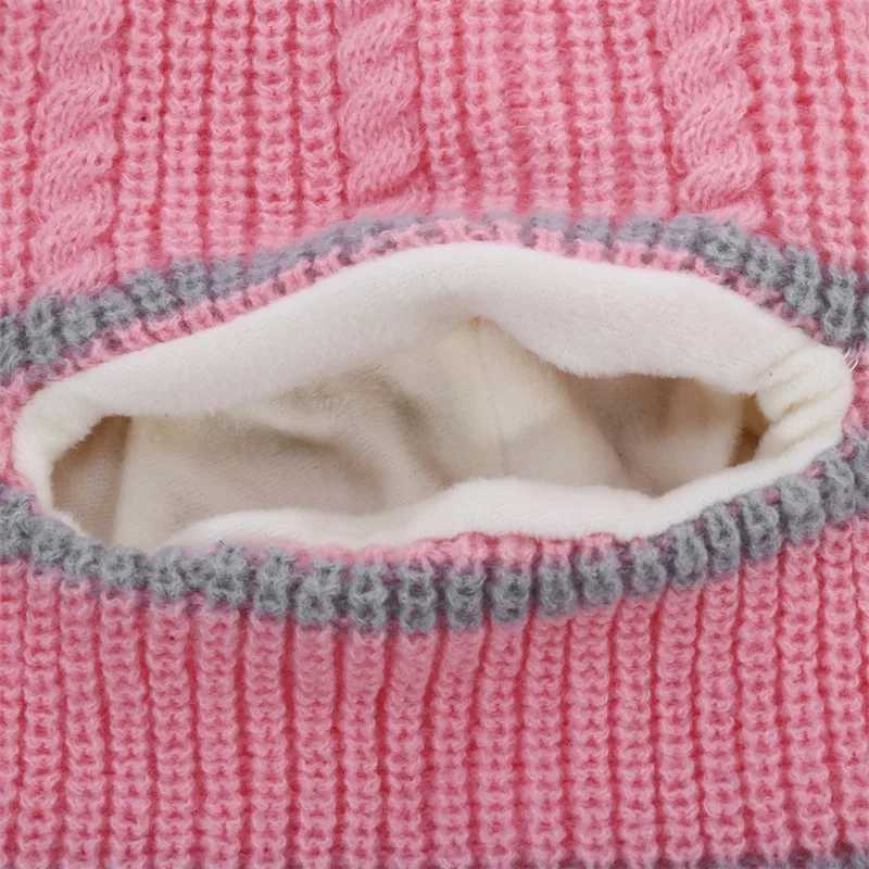 Childrens Hat Autumn And Winter Plus Velvet Thick Warm Woolen Cap Baby Bib Face Protection Cap High Quali Hats New FashionXJ241213