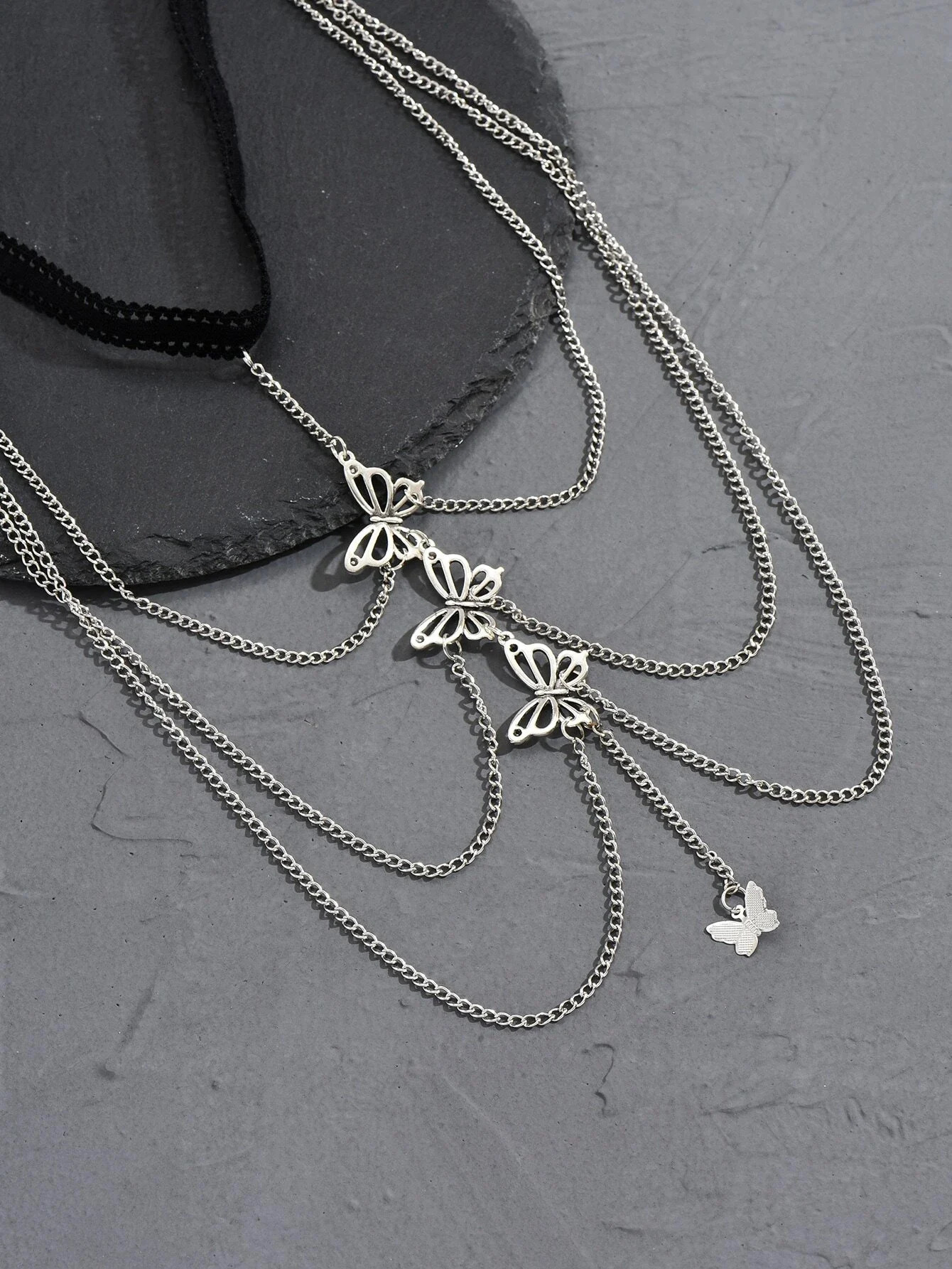1pc sexy butterfly womens thigh chain elastic multilayer long leg fashion body accessories 241213