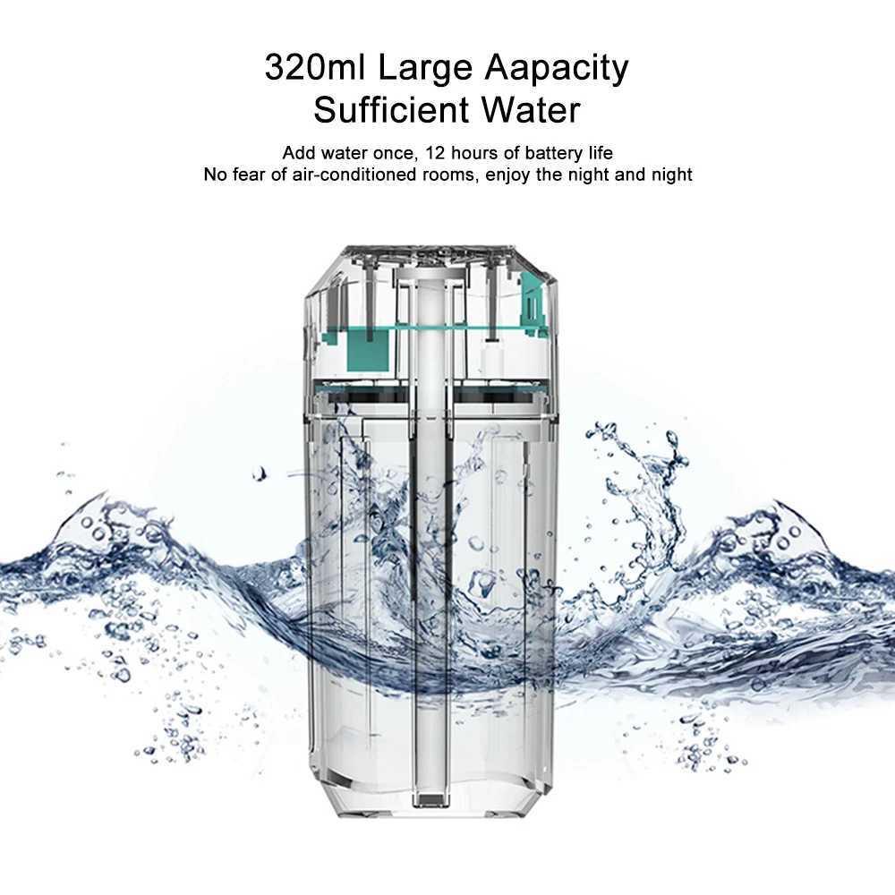 Portable Car Air Humidifier Auto Air Purifier Aromo with LED Light for Home Office Nano Spray USB Ultrasonic Mute Clean Air CareXJ241213