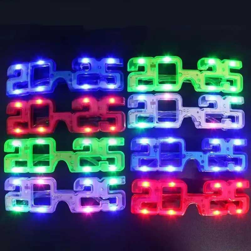 Sunglasses 5-30pcs LED 2025 Glasses Light Up Sunglass for Kids Adult Birthday Neon Wedding Thanksgivings Xmas New Year Glow Party Supplies H241213