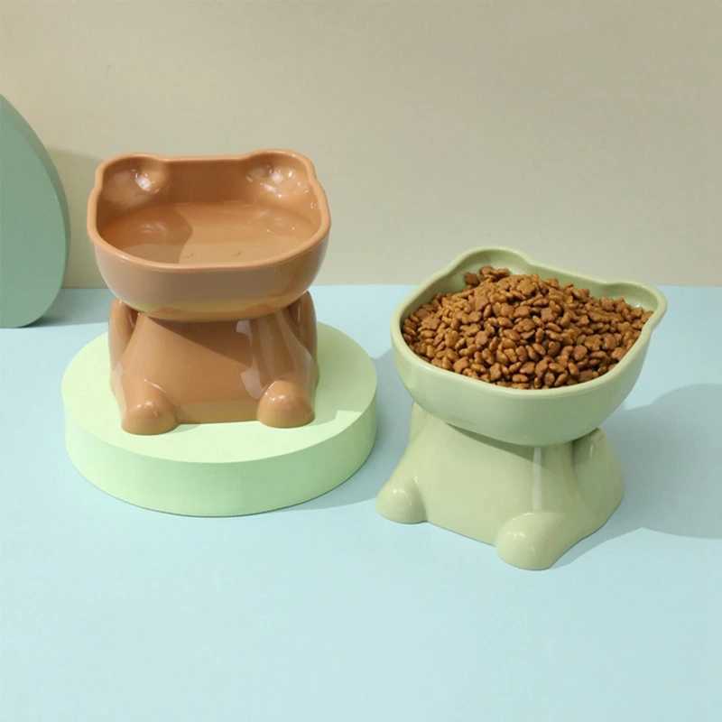 Cat Feeders Elevated Cat Bowl 400ml Raised Cat Food Bowl for Protecting Pets Spine Tilted Angle Dog Bowl Food Dish for Home Pet Gift z241213