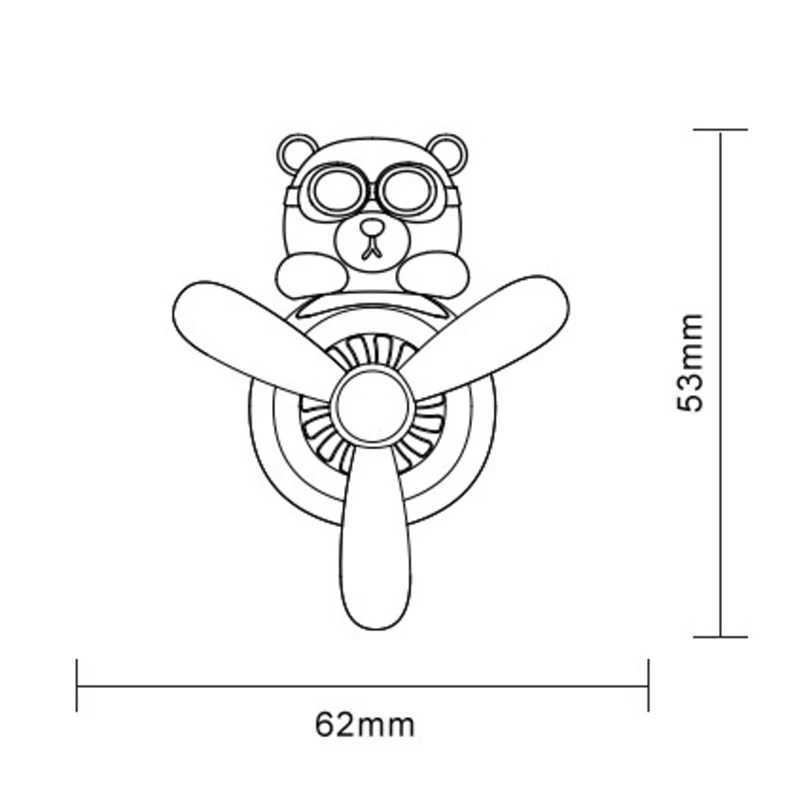 Bear Pilot Car Air ener Rotating Propeller Outlet Fragrance Car AccessoriesXJ241213