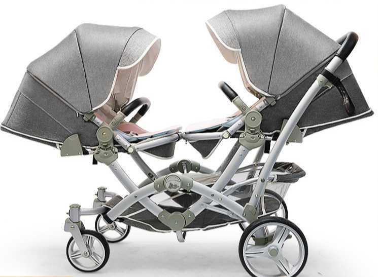 Twin Stroller Portable Folding Can Sit Can Lie Newborn Double Stroller Big Child Front And Rear Seat Dragon Phoenix Fetus Y241213