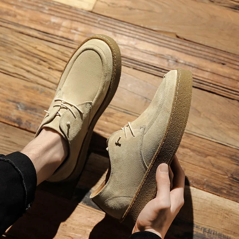 Mens casual shoes cowhide leather lace mens comfortable driving apartment mens classic outdoor sports shoes 241213
