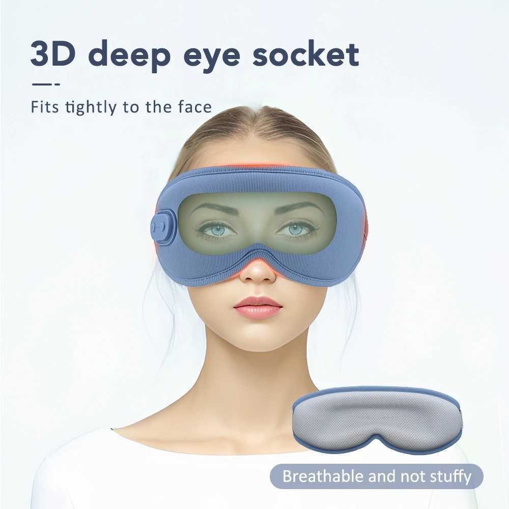 USB Sleep Eye Mask Electric Heating Compression 5 Vibration Mode Eye Massager 3D Eye Protection Reduce Dark Cycles W241213