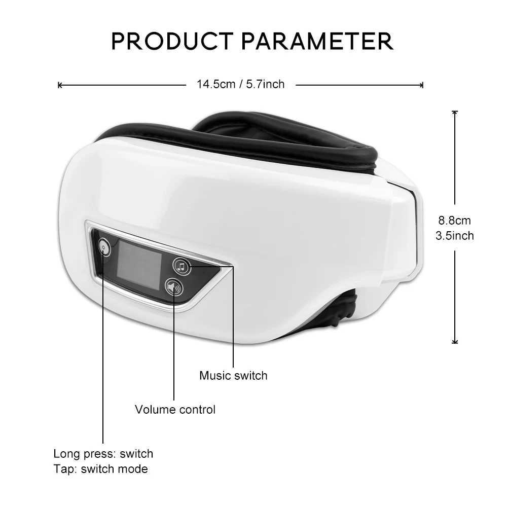 Eye Massager 6D Intelligent Airbag Vibration Eye Care Instrument Hot Compression Bluetooth Eye Massage Glasses Fatigue Pouch Wrinkle W241213