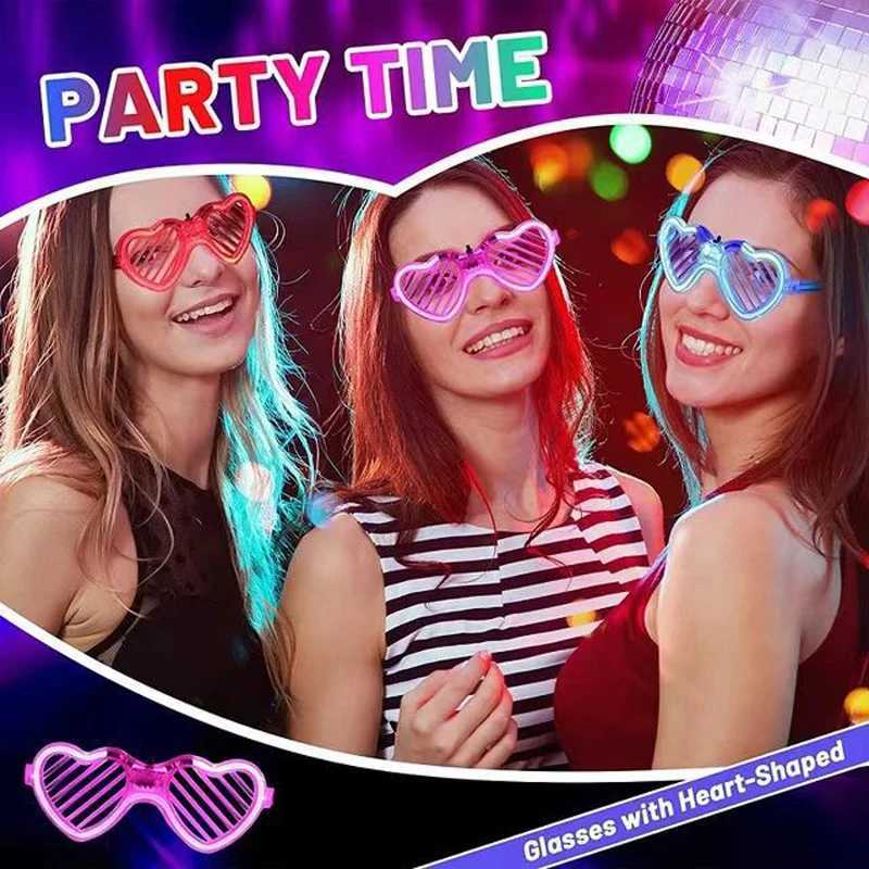 Sunglasses Popular Led Steampunk Glasses Neon Music Concert Fluorescent Dance Christmas Gifts Glowing Wire Gothic Round Frame Glasses H241213