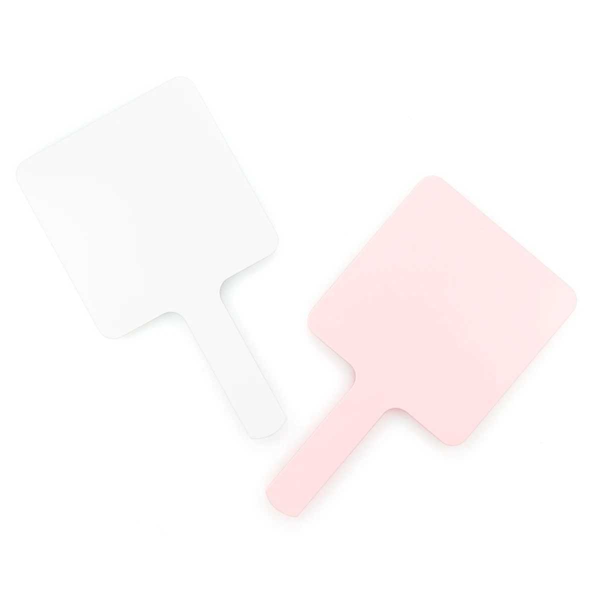 Autumnfish Large Makeup Mirror Hand-held Makeup Mirror White Pink HD Cosmetic Mirror Comfortable Portable Simple DesignXJ241213