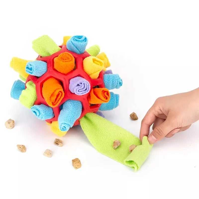 Pet dog sniffing ball toy creative hidden food puzzle foraging toy dog game interactive rubber ball nose training toy X241213