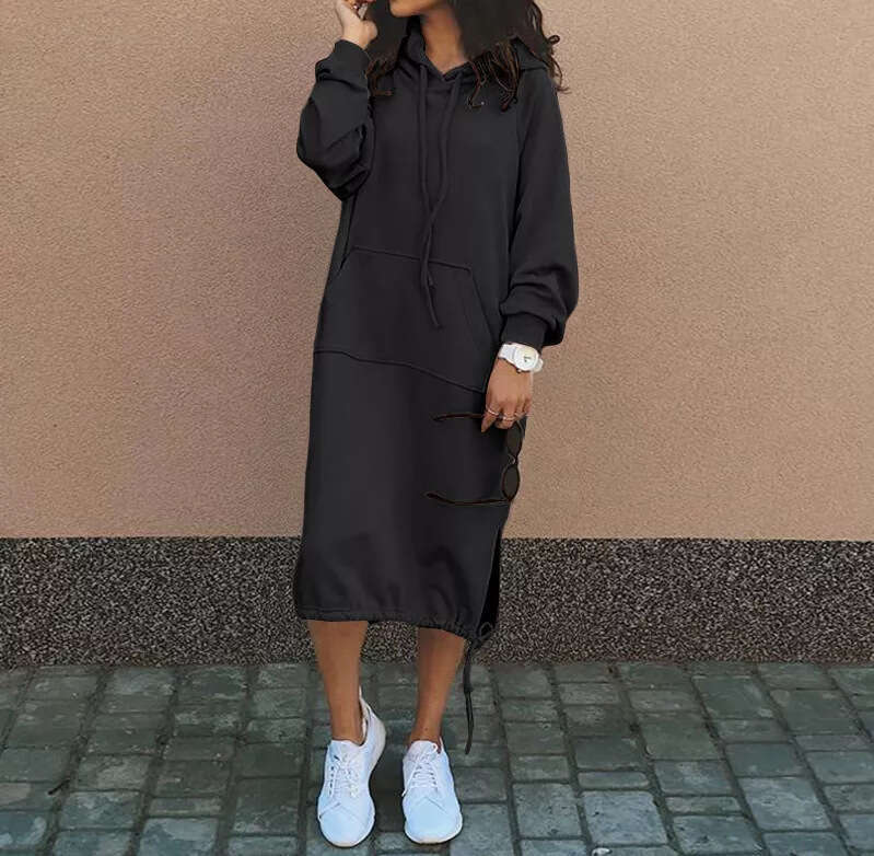 European And American Style Plus Size Long With Hoodie In Stock, Fashionable Quality, Classic