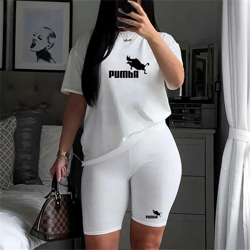 Women's Two Piece Pants Summer Short Slve O-Neck T Tops+Pencil Short Sets Tracksuits Outfit Graphic T Shirts Jogging Suits Women Two Piece Set Y2