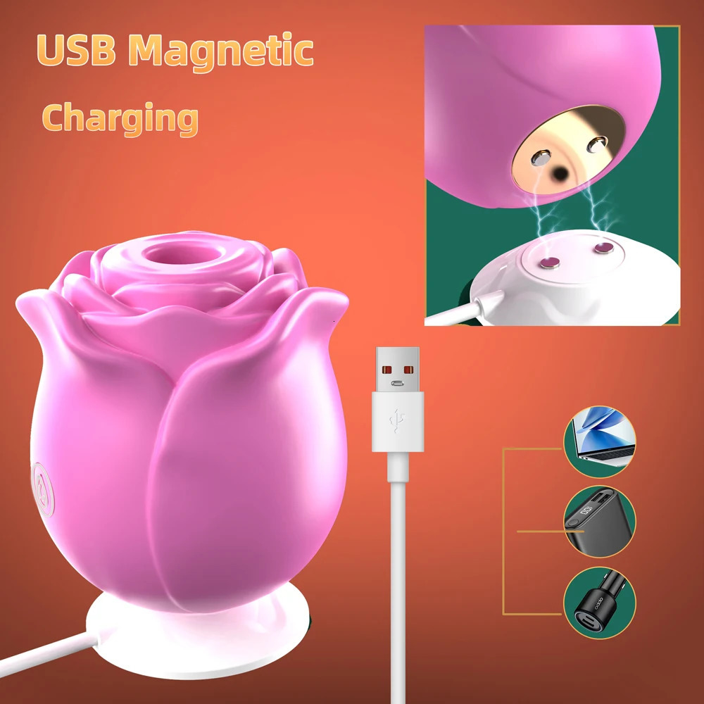Powerful Gentle SuckingRose Vibrator Toy for Women Vacuum Stimulator Oral Nipple Clit Sucker Female Sex Goods Adult 241213