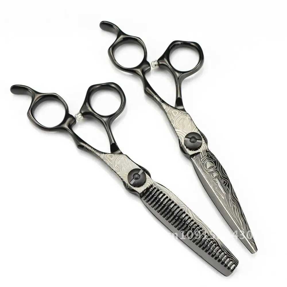 New Arrival Customized 6-inch Upscale Black Damascus Hair Clip Hair Clip Slim Hair Cutting Tool Barber Barber Z241213