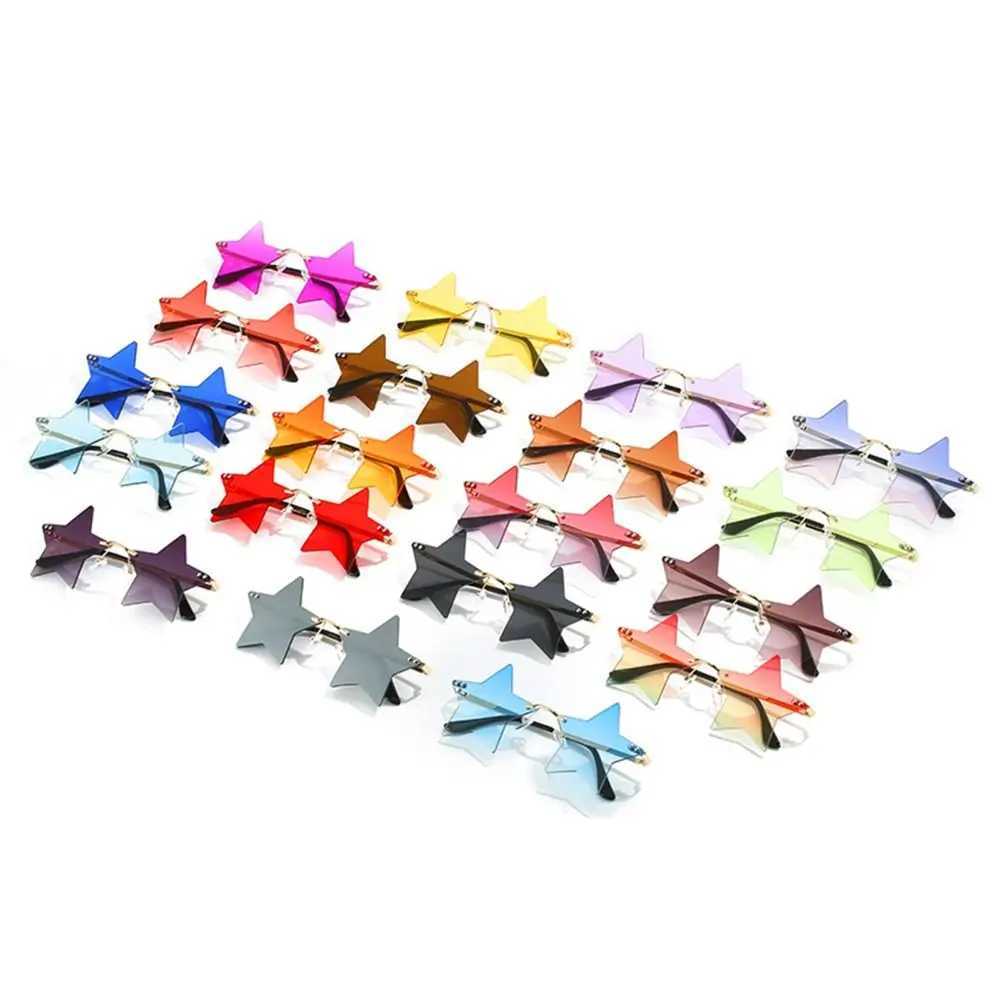 Sunglasses Rimless Sunglasses for Women Men Star Shape Sun Glasses Pentagram Eyewear Funny Party Glasses Christmas Decoration Eyeglasses H241213