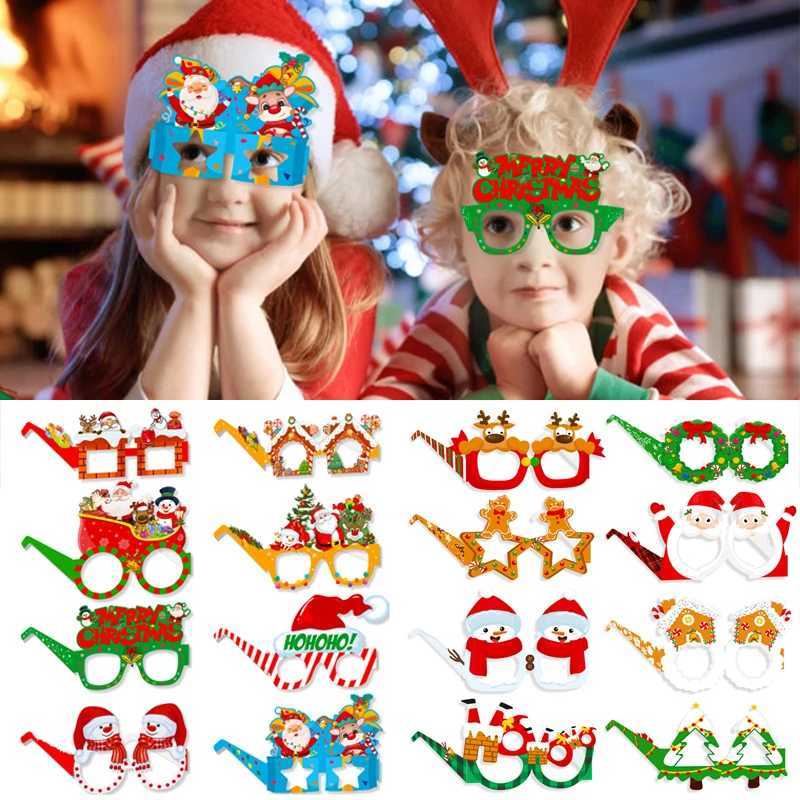 Sunglasses 2025 New Year Party Glasses 8pcs Christmas Photo Props Noel Xmas Decorations Kids Adult Eyeglasses Photobooth Gifts Supplies H241213