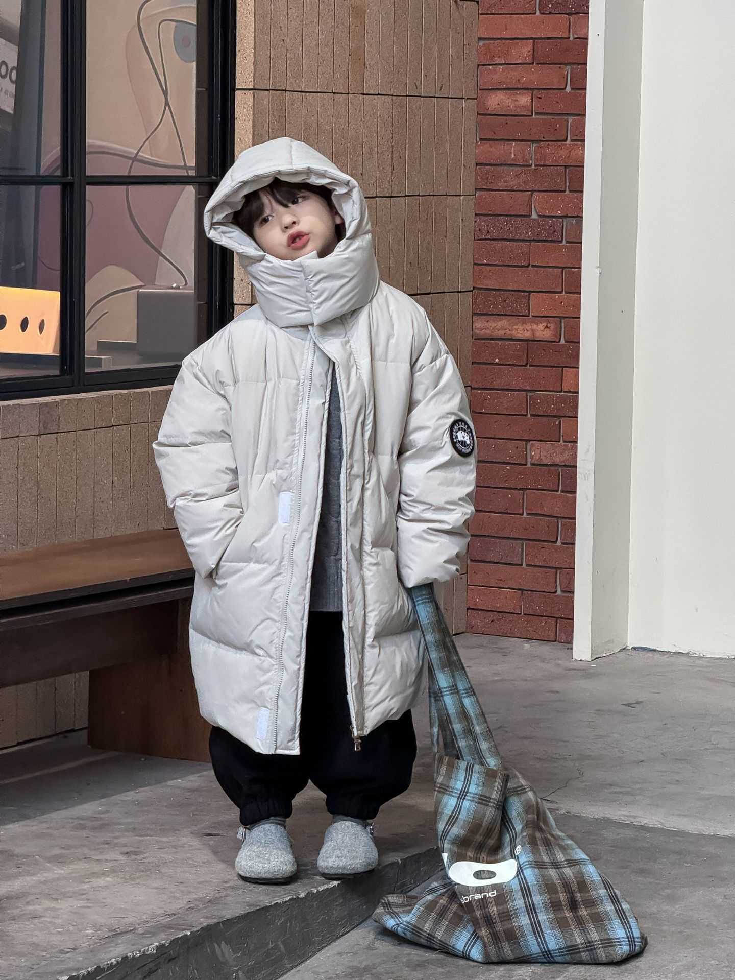 Down Coat Clothing 25 New Winter Children Boys Korean Children's Wear High White Duck Down Parker Windproof Hooded Long Down Jacket Y241213