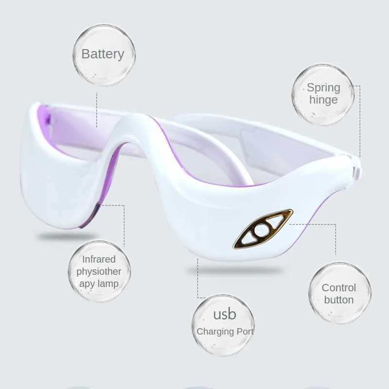 Eye Massage Instrument Home Eyeglasses Folding Storage Hot USB Charging Compress Fatigue Relief Eyeshade Eye Mask W241213