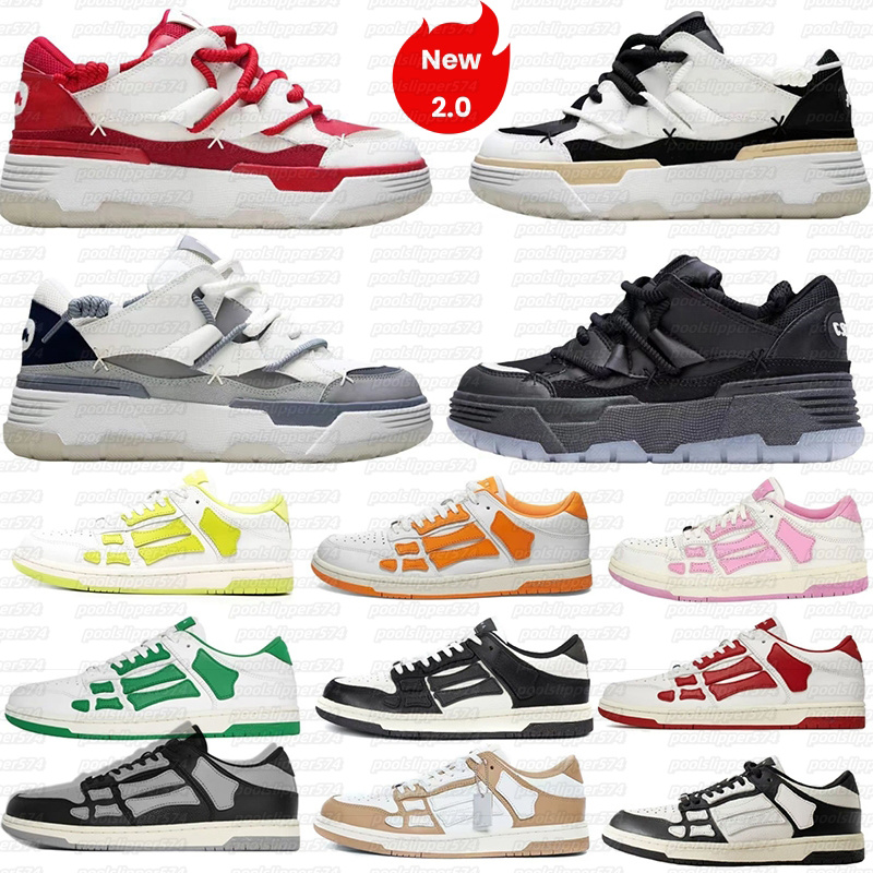 Sneaker Women Men With Box Designer Casual Shoes 1.0 2.0 Shoes Lace Up Trainers White Black Blue Green Skelet Bones Runner Sports Mens Platform Sneakers 36-45