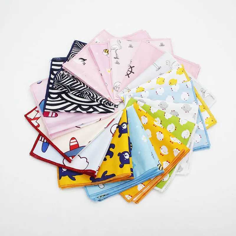 25 * 25cm brand new mens 100% pure cotton animal mens handle fish bear printed pocket square chest towel set W241213