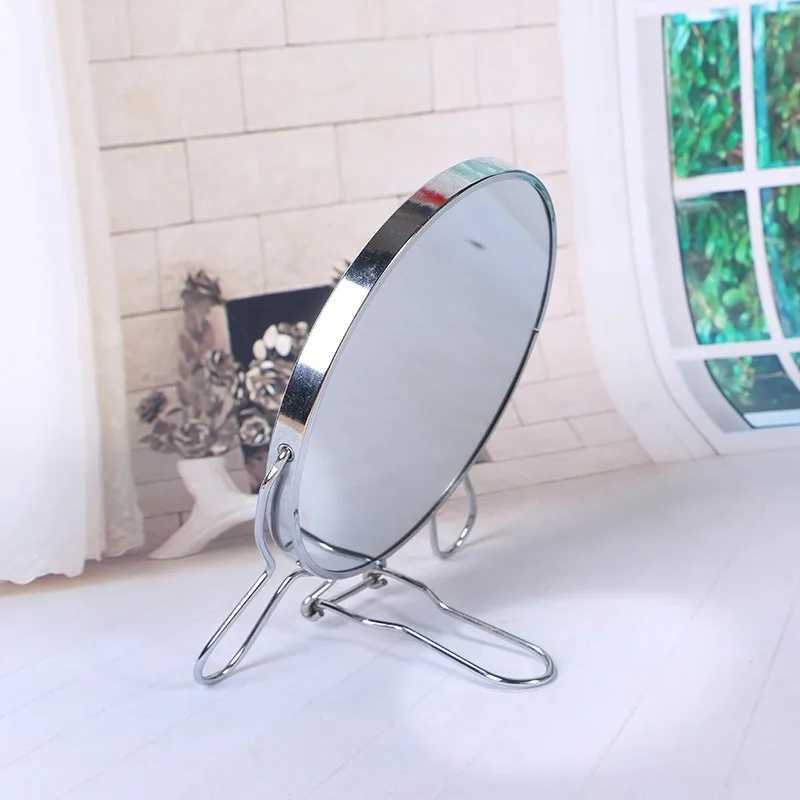 Makeup Cosmetic Mirror 468 Round 360 Degree Rotation 2 Face Tabletop Mirror Magnifier Stainless Steel Makeup Mirror StandingXJ241213