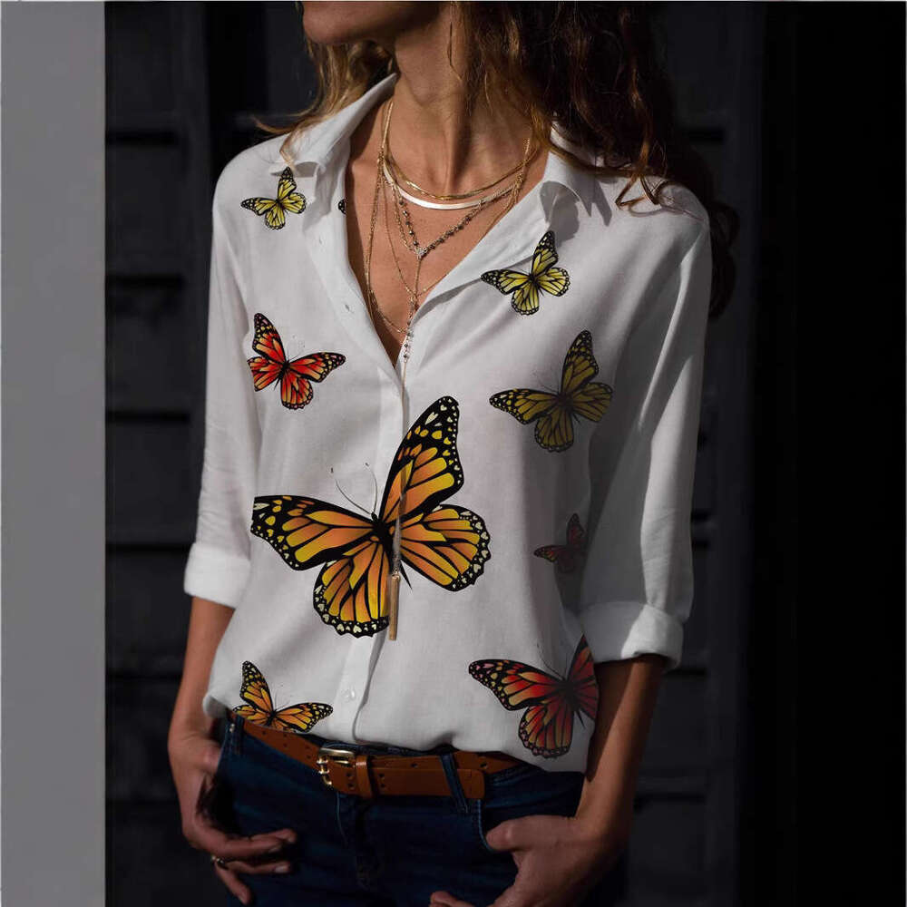 Women's Tops, Digital Long Sleeved Heart Printed Shirts, Women's Trendy Clothing, Fashionable And Casual Temperament