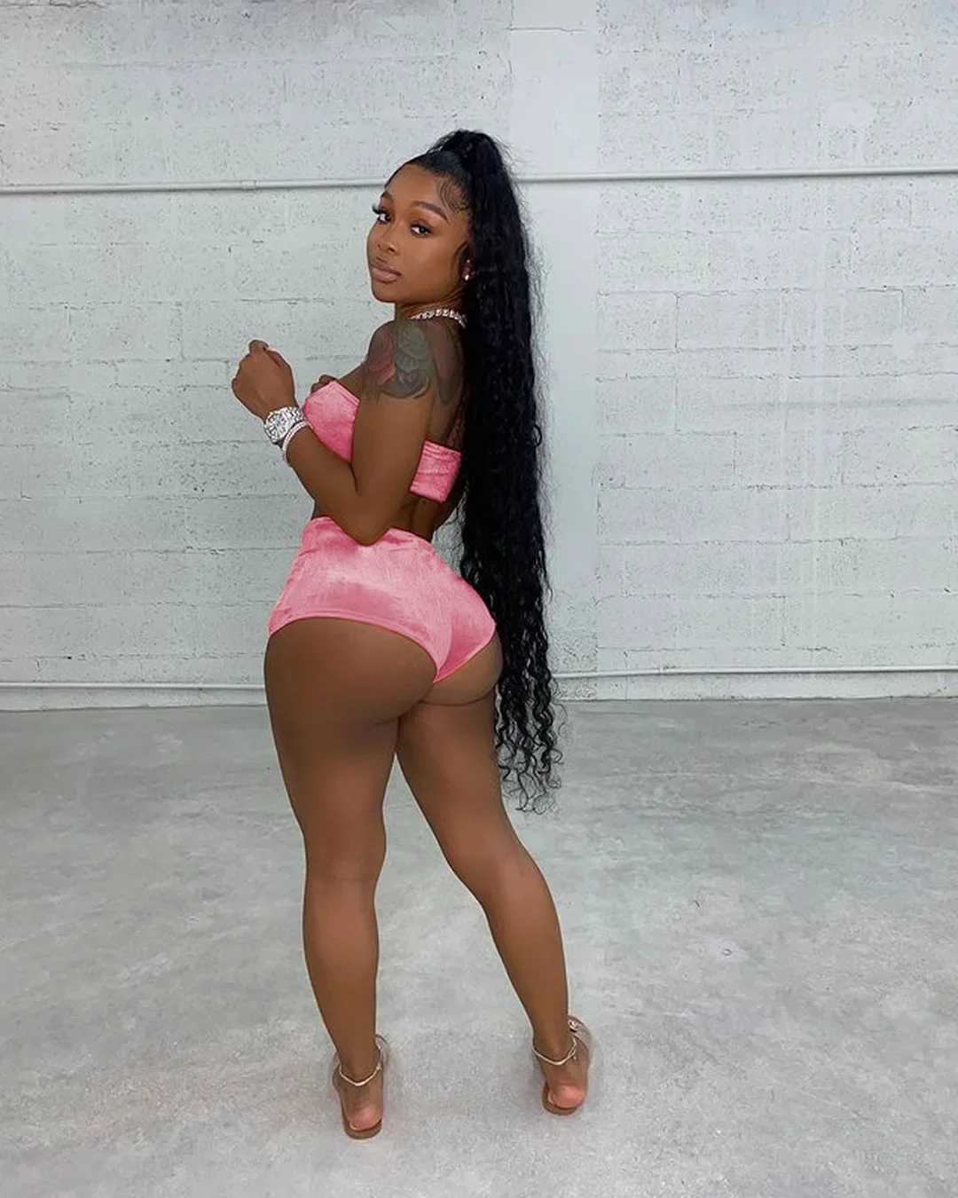 Women's Two Piece Pants ANJAMANOR Sexy Solid Velvet Two Piece Shorts Sets Tracksuit Summer Clothes for Womens Outfits Bulk Items Wholesale Lots D