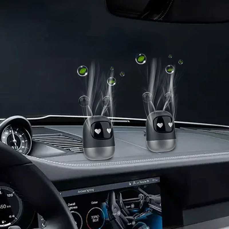 Cute Robot Aroma Auto Air Outlet Perfume Long-lasting Fragrance Clip Diffuser + Solid Car Perfume Air enerXJ241213