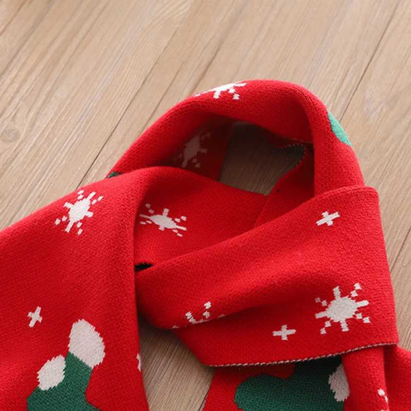 Scarves Wraps Childrens Scarf Winter New Baby Christmas Gift Woolen Knitted Warmth Thickened Scarf for Boys and Girls Classic Versatile Scarf H241213