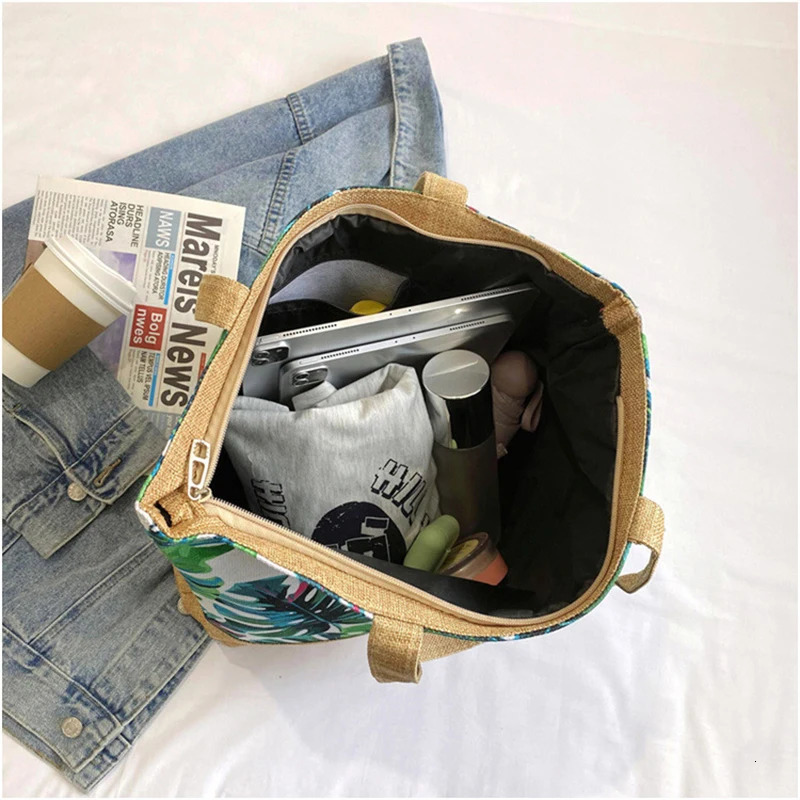 Women Handbag Floral Printed Beach Shopping Large Capacity Tote Bag Fashion Casua High Travel Ladies Shoulder 241203