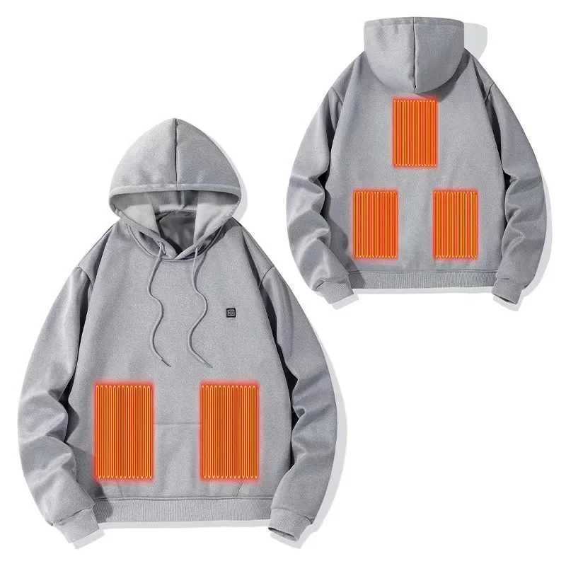 Winter Warm Sweatshirt 2024 Solid Color 3-speed Hot Mens Hoodie Loose Elastic Warm Casual Sweatshirt Pullover W241213