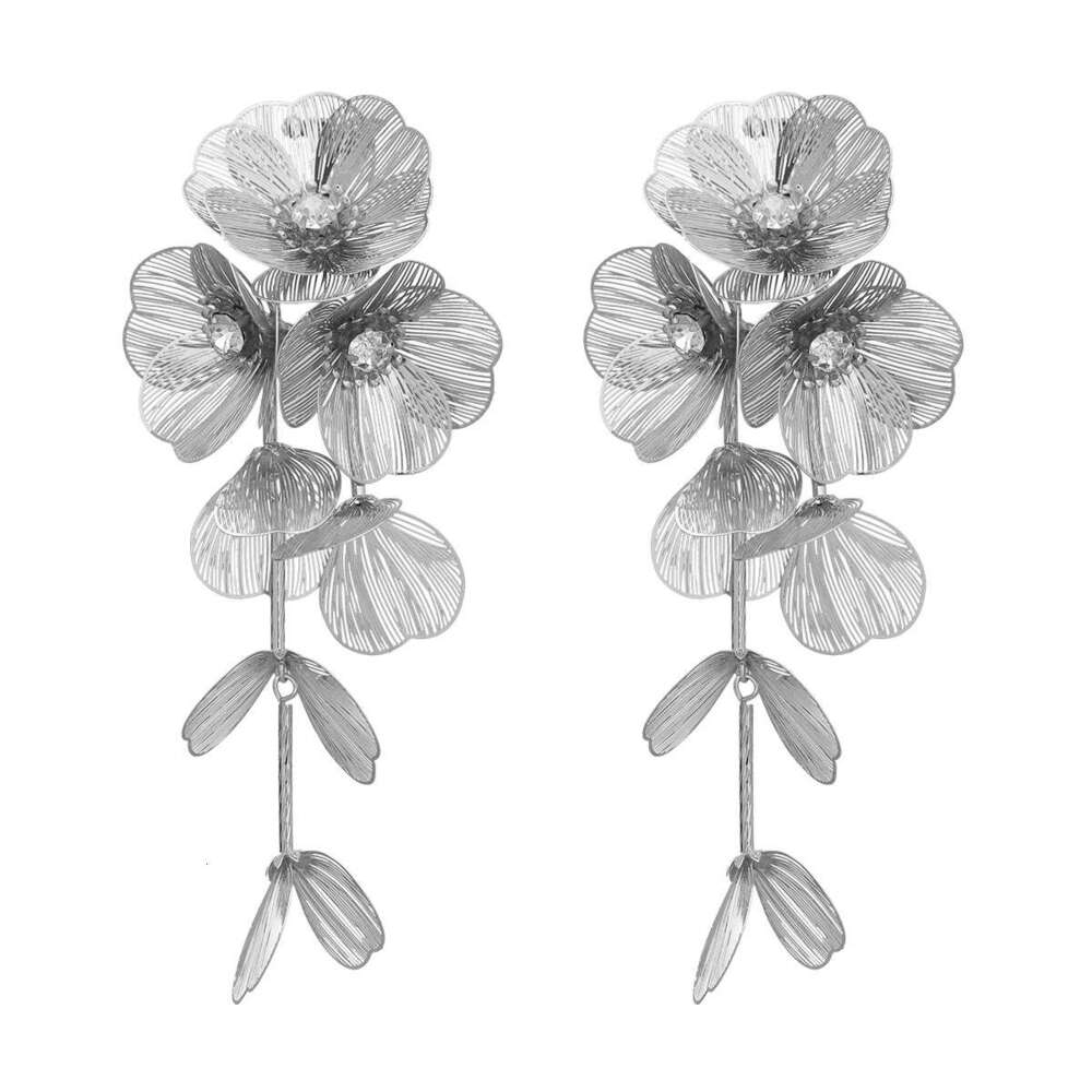 Spring New Alloy Exaggerated Female Multi layer Metallic wer Earrings
