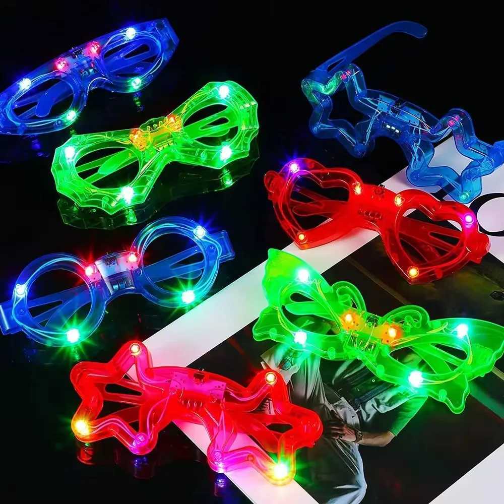 Sunglasses 10/20/30/40/50 Pcs LED Light Up Glasses Glow In The Dark Neon Party Supplies for Kids Adults Birthday Decoration H241213NQ82